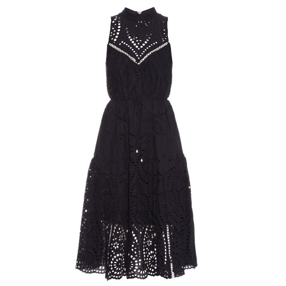 Zimmermann Black Eyelet Midi Dress